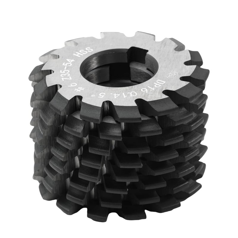 GLNWUE Involute Gear Milling Cutter, Dp16 PA14-1/2 Bore 22 No. 1-8 Involute Gear Cutters for Milling Machine High Speed Steel Cutting Tools 8pcs - Image 4